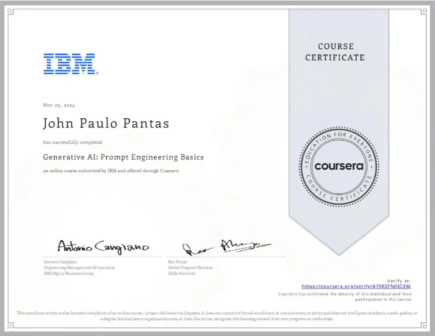 Generative AI: Prompt Engineering Basics achievement cover