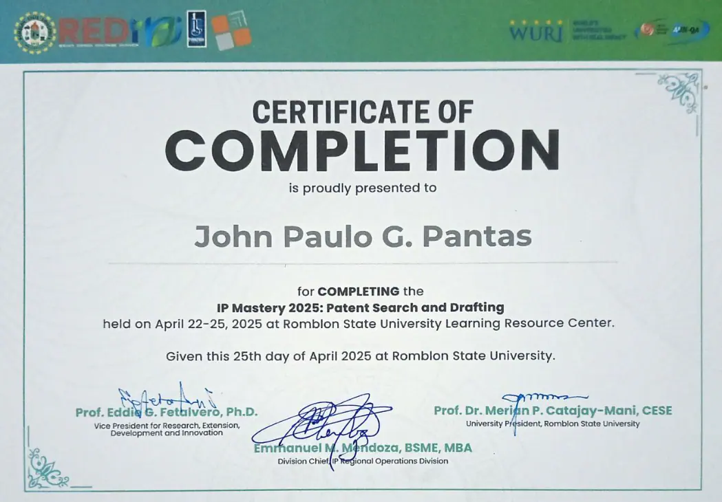IP Mastery 2025: Patent Search and Drafting achievement cover